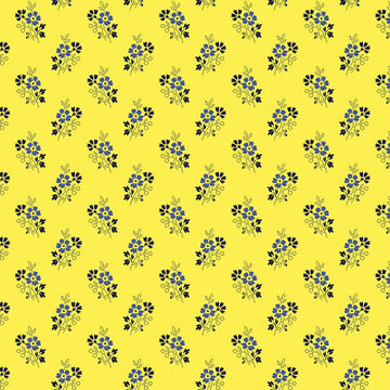 Ditsy in Yellow quilting fabric by Benartex