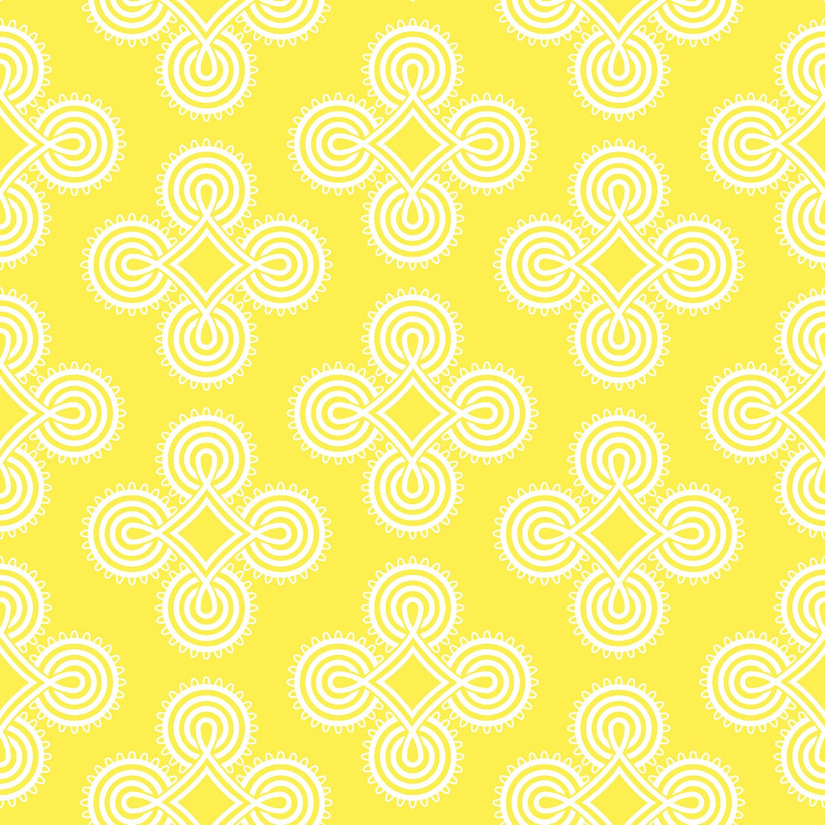 Medallion Yellow in Yellow quilting fabric by Benartex