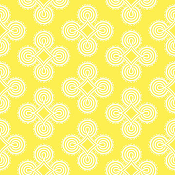 Medallion Yellow in Yellow quilting fabric by Benartex