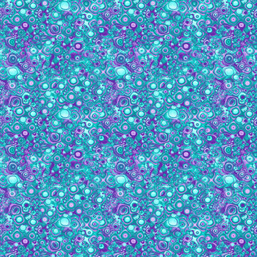 Circle Round in Teal/Purple quilting fabric by Benartex