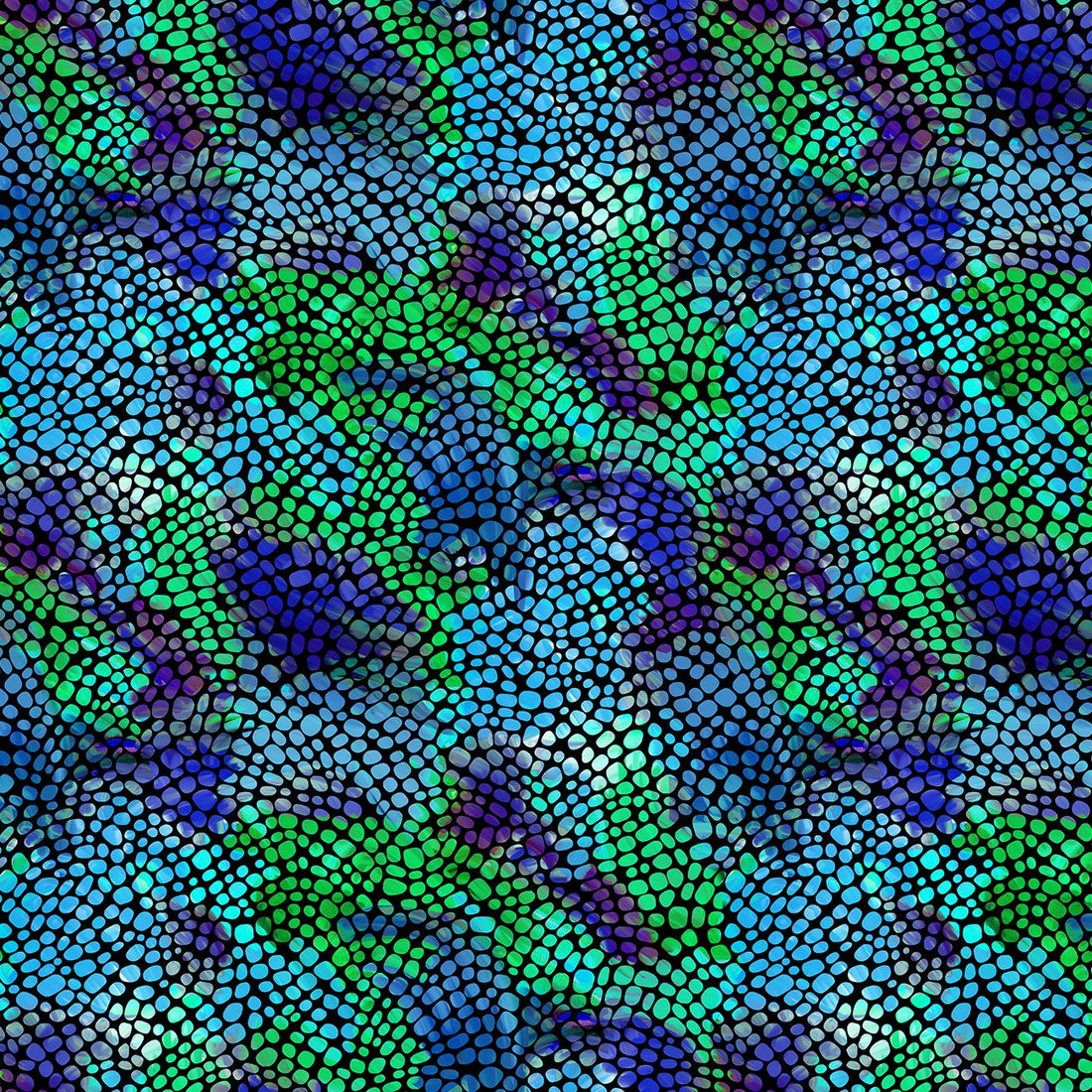 Magic in Blue/Multi quilting fabric by Benartex