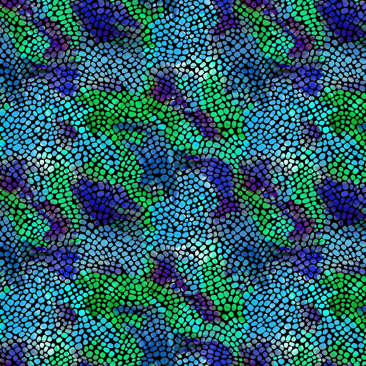 Magic in Blue/Multi quilting fabric by Benartex