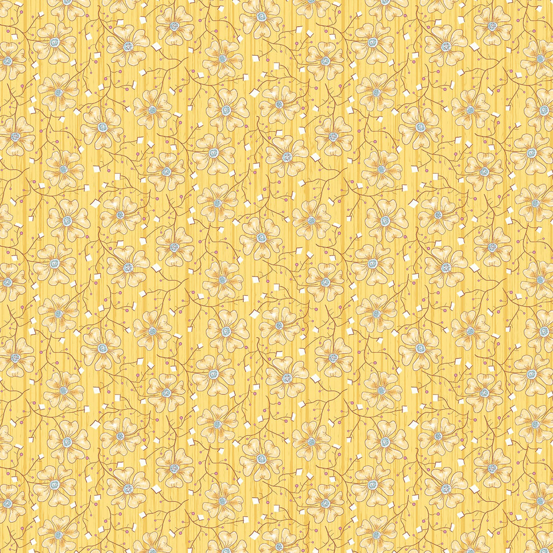 Fun Flowers in Yellow quilting fabric by Benartex
