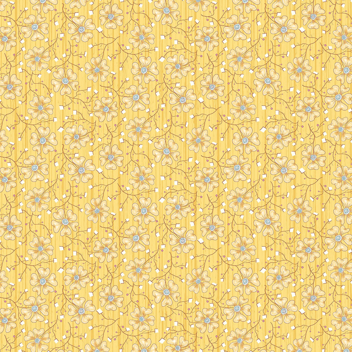 Fun Flowers in Yellow quilting fabric by Benartex