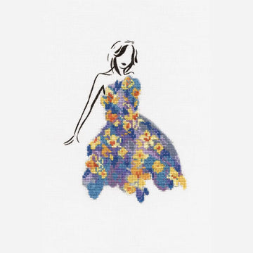 DMC Cross Stitch Kit - Watercolor Flowers (Daffodil Dance)