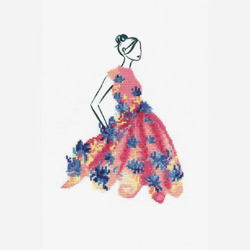 DMC Cross Stitch Kit - Watercolor Flowers (Party Pink)