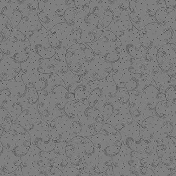 Swirling Scroll in Gray Smoke quilting fabric by Benartex