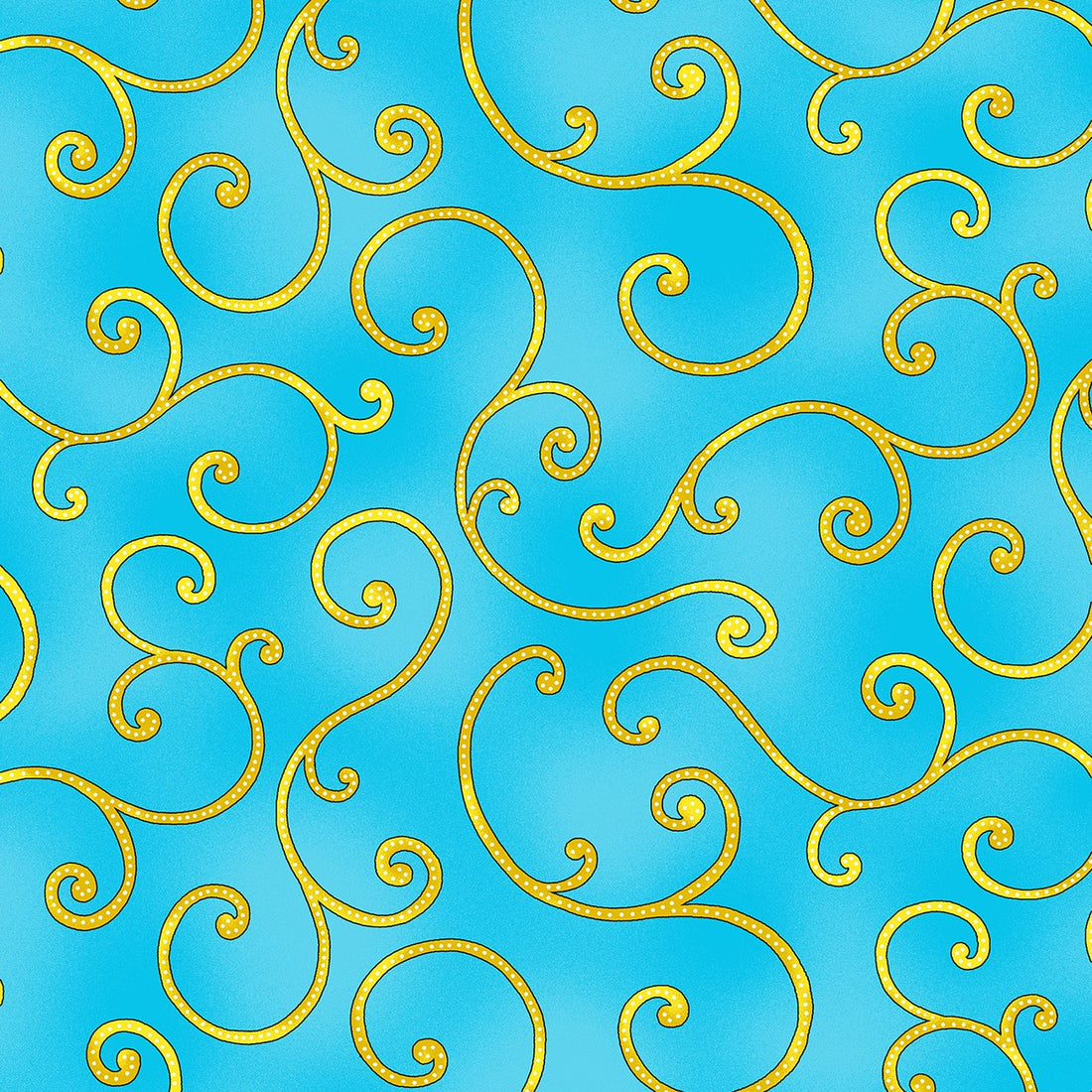 Bedazzled Swirl in Turquoise quilting fabric by Benartex