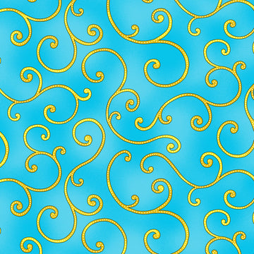 Bedazzled Swirl in Turquoise quilting fabric by Benartex
