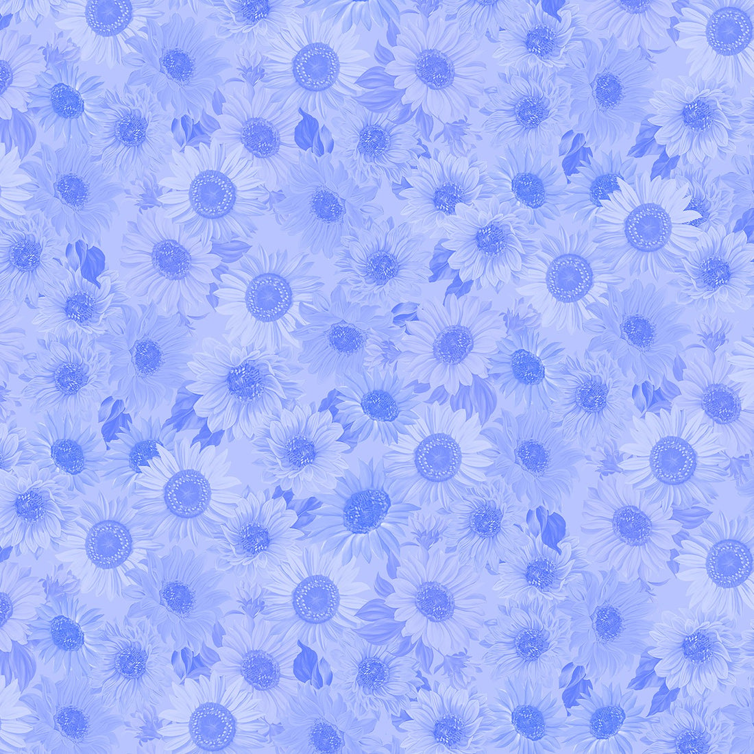 Sunflower Sunrise Tonal in Light Blue quilting fabric by Benartex
