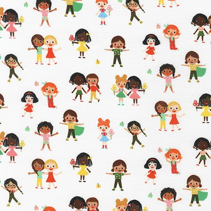 Bright Days Girls Playing in Bright quilting fabric by Robert Kaufman