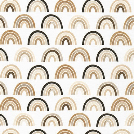 Bright Days Rainbows in Natural quilting fabric by Robert Kaufman