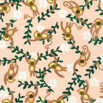 Rainforest Friends Jungle Monkeys in Jungle quilting fabric by Robert Kaufman