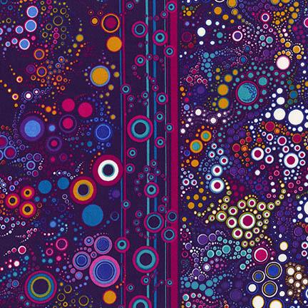 Effervescence Circles Border in Bright quilting fabric by Robert Kaufman