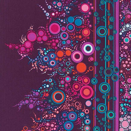 Effervescence Circles Border in Boysenberry quilting fabric by Robert Kaufman