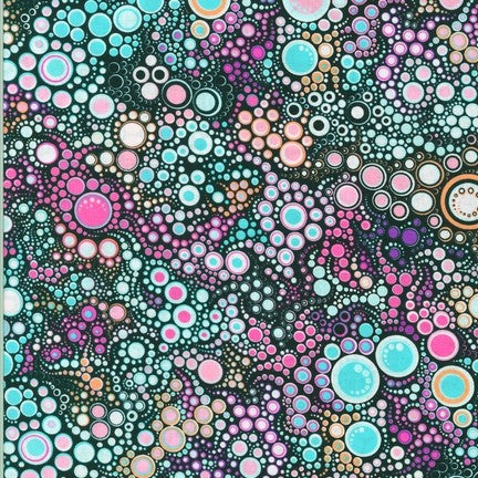 Effervescence Circles Border in Atmosphere quilting fabric by Robert Kaufman