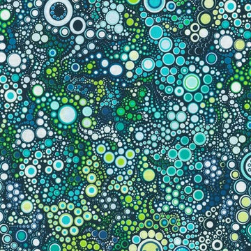 Effervescence Circles Border in Ocean quilting fabric by Robert Kaufman