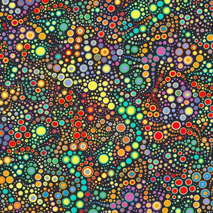Effervescence Circles and Dots in Wild quilting fabric by Robert Kaufman