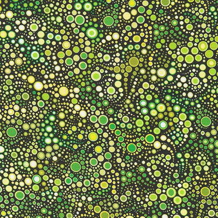 Effervescence Circles and Dots in Emerald quilting fabric by Robert Kaufman