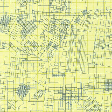 Collection CF Blueprint in Yellow quilting fabric by Robert Kaufman