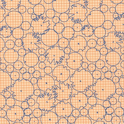 Collection CF Water Lilies in Cantaloupe quilting fabric by Robert Kaufman