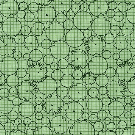 Collection CF Water Lilies in Green quilting fabric by Robert Kaufman