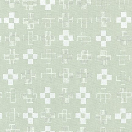 Blueberry Park Plus Sign in Acid Lime quilting fabric by Robert Kaufman
