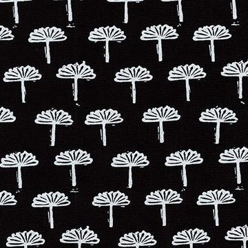 Blueberry Park Fan Trees in Black quilting fabric by Robert Kaufman