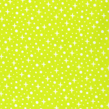 Sunroom Stars in Acid Lime quilting fabric by Robert Kaufman