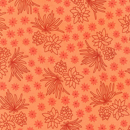 Sunroom Cantaloupe Plants in Cantaloupe quilting fabric by Robert Kaufman