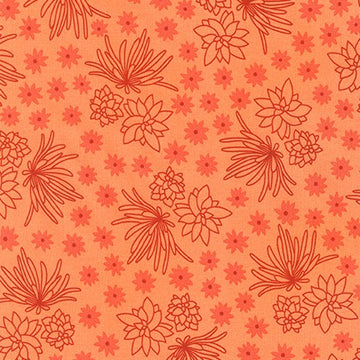 Sunroom Cantaloupe Plants in Cantaloupe quilting fabric by Robert Kaufman
