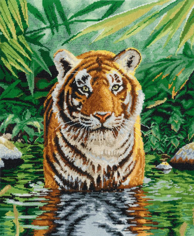 DMC Cross Stitch Kit - Tiger Pool