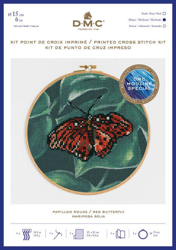 DMC Cross Stitch Kit - Red Butterfly