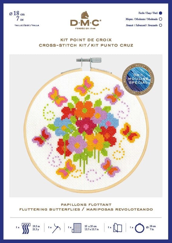 DMC Cross Stitch Kit - Floating Butterflies