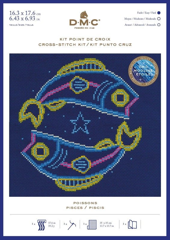 DMC Cross Stitch Kit - Zodiac (Pisces)