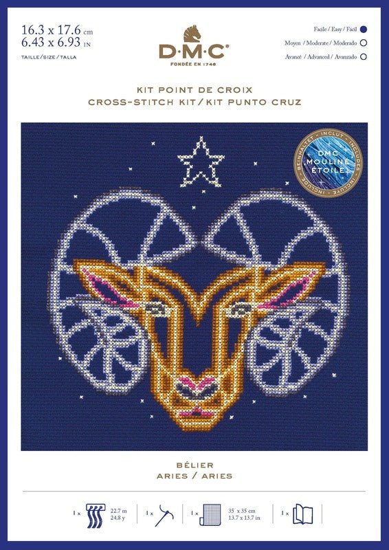 DMC Cross Stitch Kit - Zodiac (Aries)