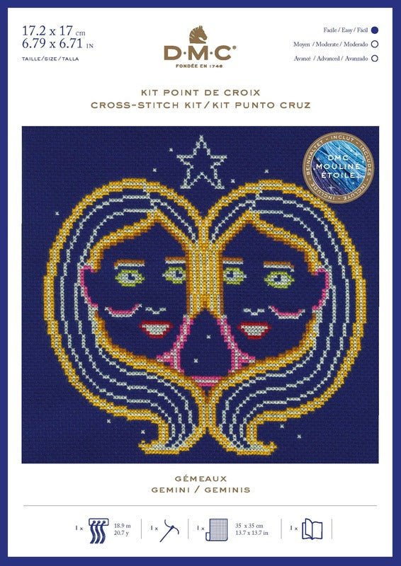 DMC Cross Stitch Kit - Zodiac (Gemini)