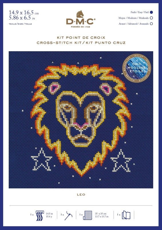 DMC Cross Stitch Kit - Zodiac (Leo)