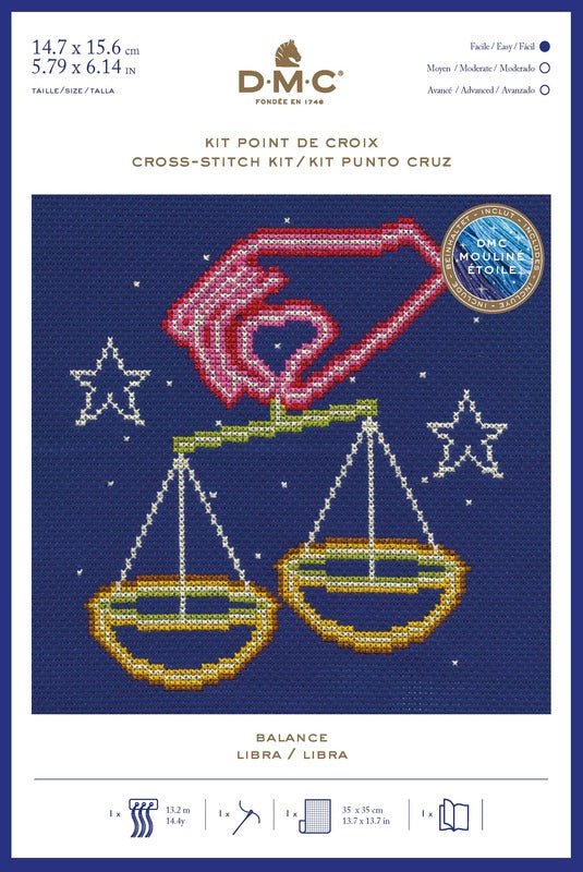 DMC Cross Stitch Kit - Zodiac (Libra)