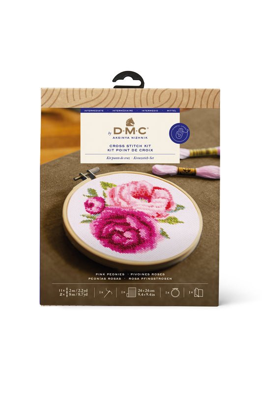 DMC Cross Stitch Kit - Pink Peonies