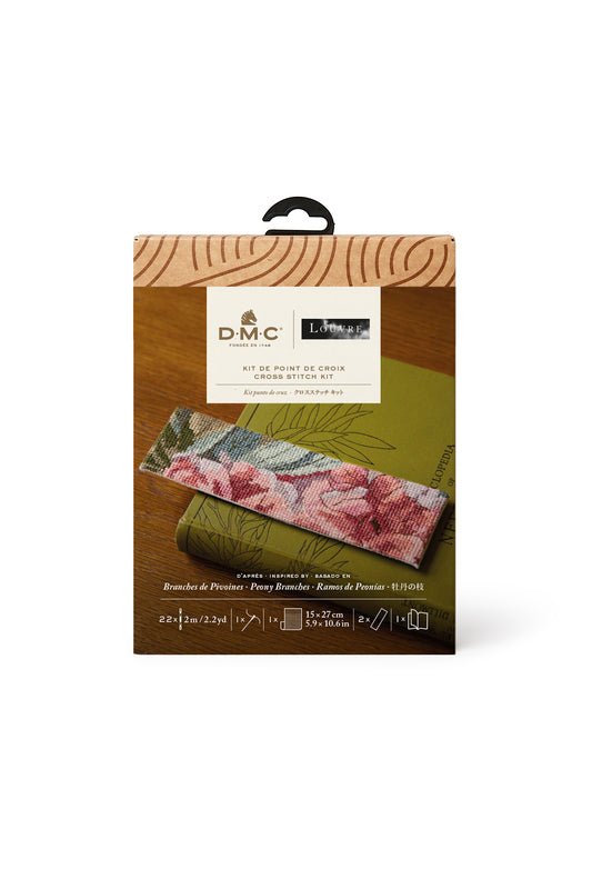 DMC Cross Stitch Kit - Louvre (Peonies Bookmark)