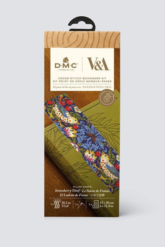 DMC Cross Stitch Kit - V&A Museum (Strawberry Thief Bookmark)