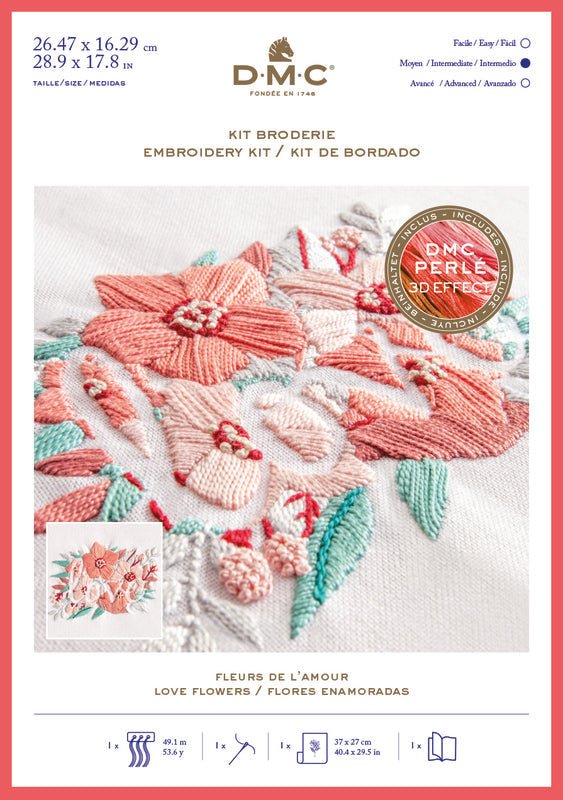 DMC Embroidery Kit - Love Flowers
