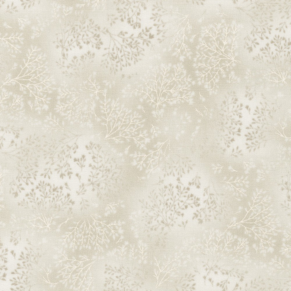 Fusions Leaf Branches Neutrals in Stone quilting fabric by Robert Kaufman
