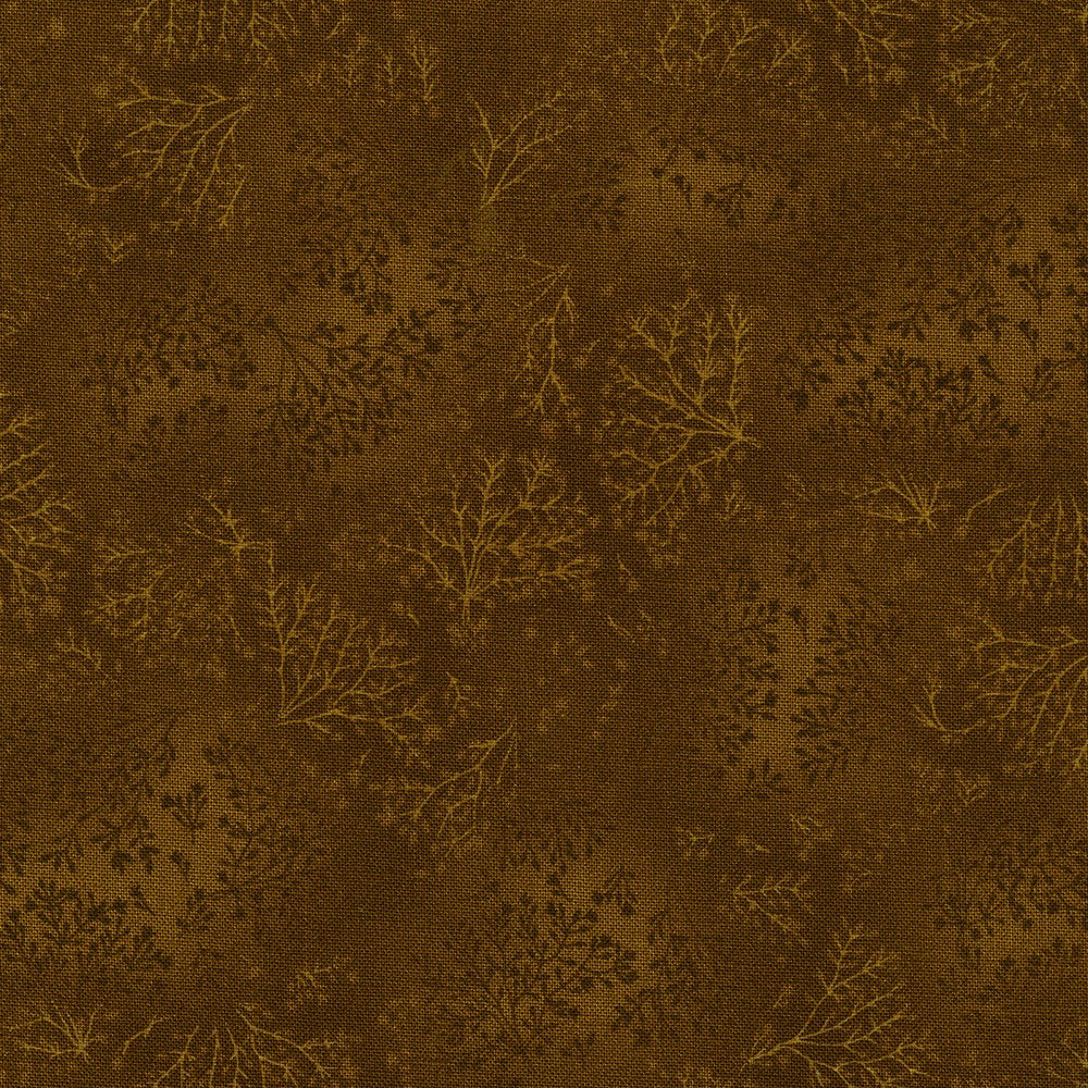 Fusions Leaf Branches Neutrals in Chocolate quilting fabric by Robert Kaufman