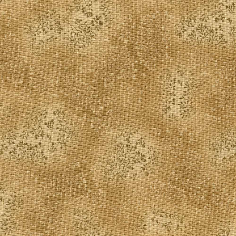 Fusions Leaf Branches Neutrals in Walnut quilting fabric by Robert Kaufman