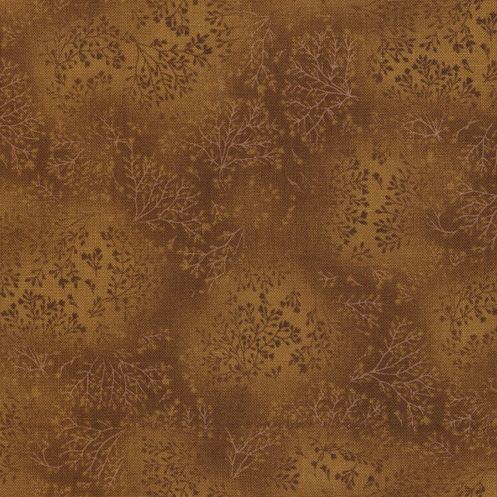 Fusions Leaf Branches Neutrals in Tea quilting fabric by Robert Kaufman