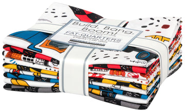Build Bang Boom Fat Quarter Bundle (9 pieces) quilting fabric by Robert Kaufman