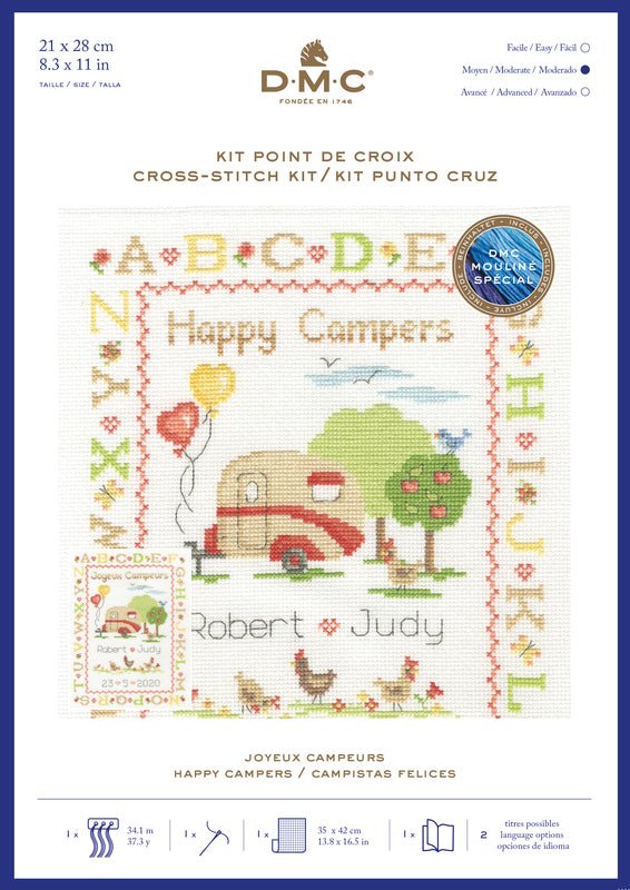 DMC Cross Stitch Kit - Happy Campers
