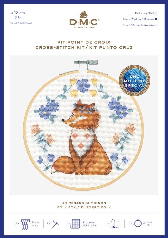 DMC Cross Stitch Kit - A Cute Fox